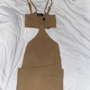 Lulus the way I feel tan cut out dress!